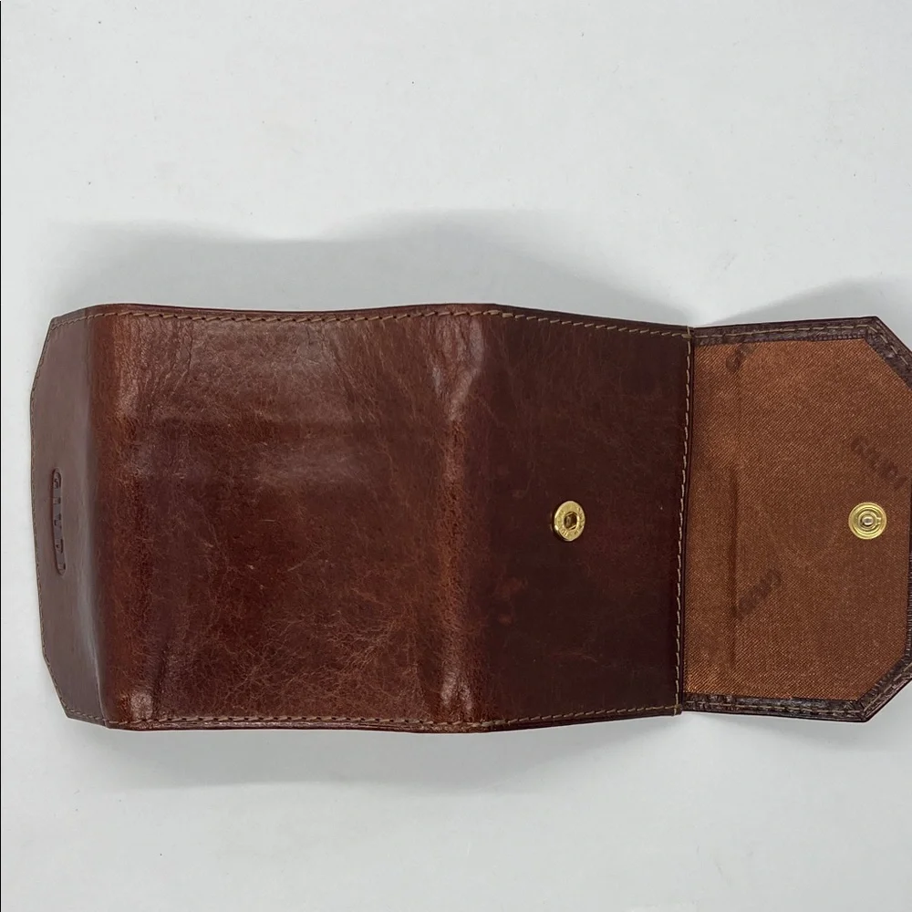 GIUDI Vintage Tri-Fold Leather Wallet | Brown Cowhide | Italian Craftsmanship